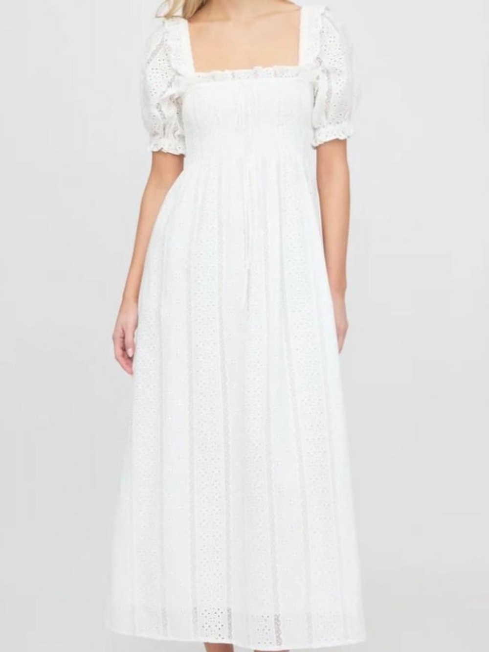 Hill House Home The Scarlett Nap Dress in white broaderie viole